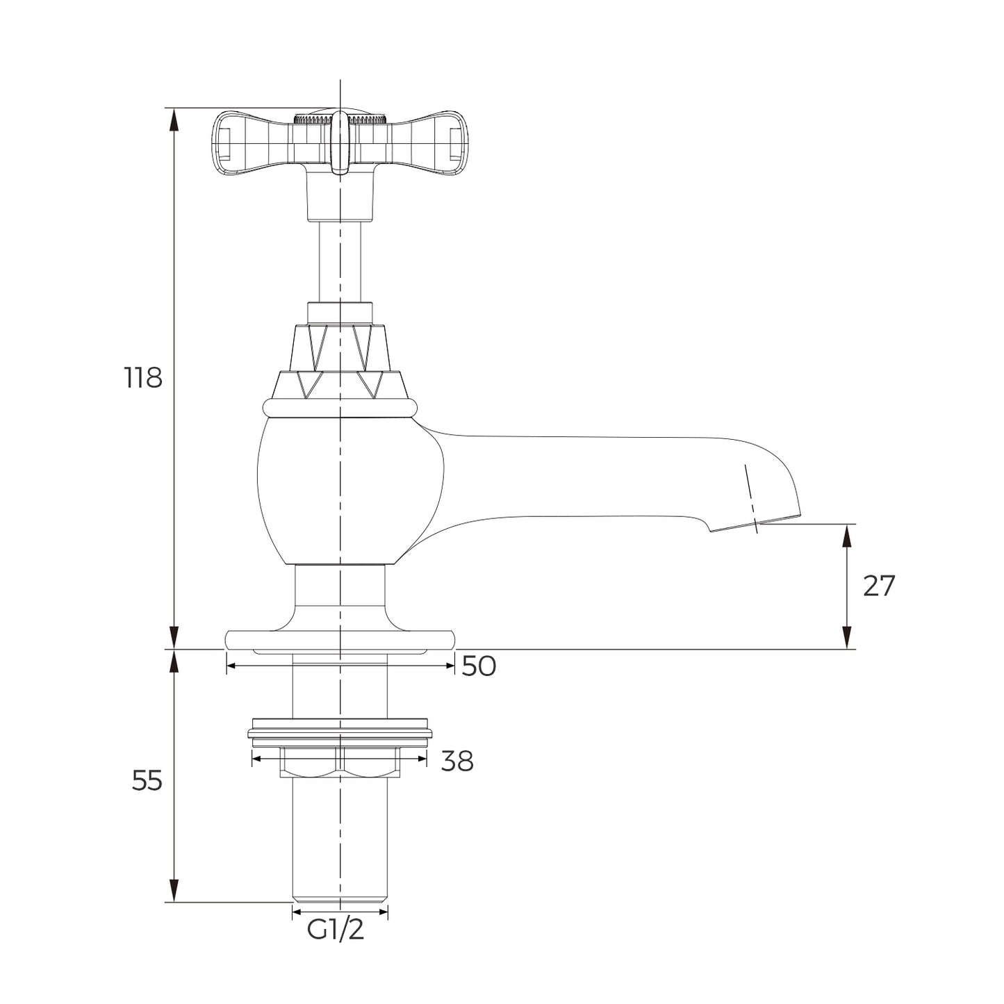 Vancoco Basin Taps Pair Mixers Waterfall Victoria Traditional Bathroom Sink Taps Mixer in Pair Classic Cross Lever Chrome Brass